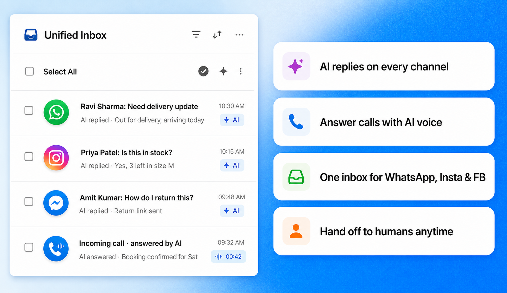Brixi unified inbox for human and AI customer conversations