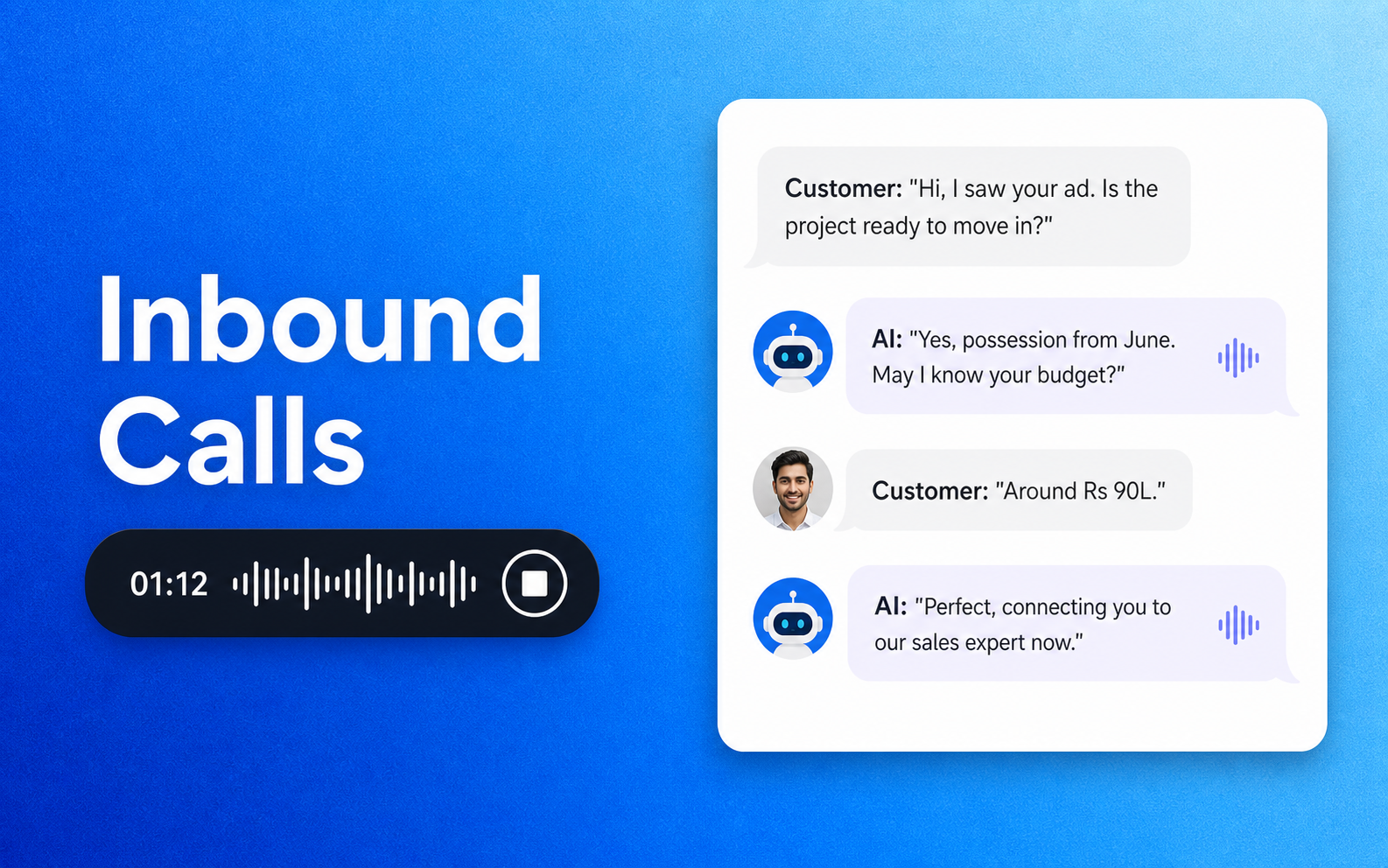 Brixi inbound voice AI agent answering a buyer call