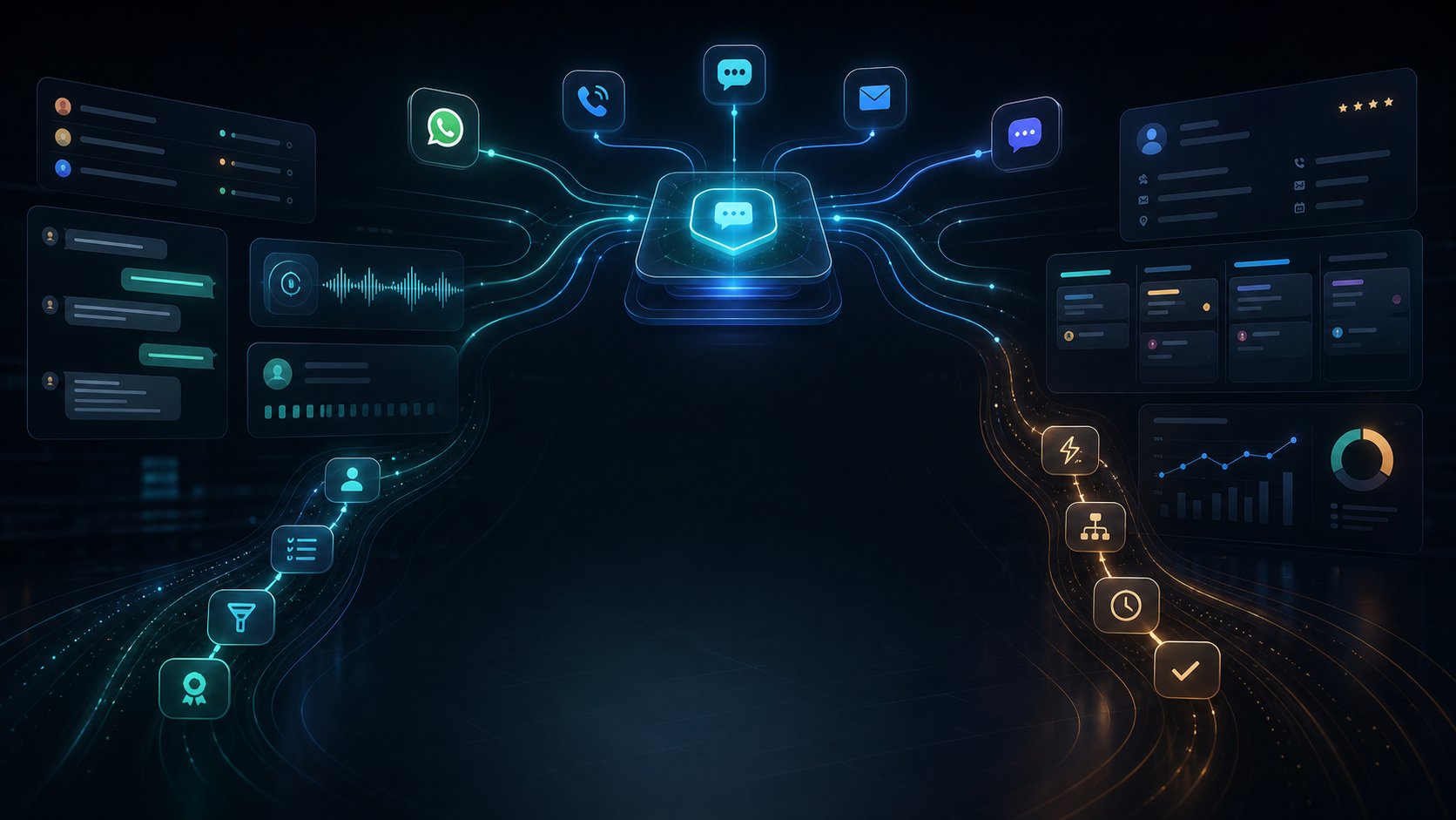 Brixi AI agent connected to voice, WhatsApp, website, and CRM workflows